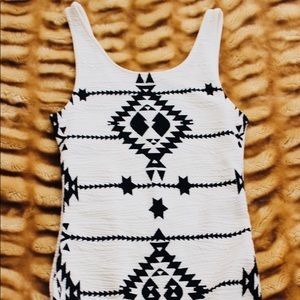 White and black chevron bodycon dress